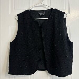 Carole Little Black Beaded Vest